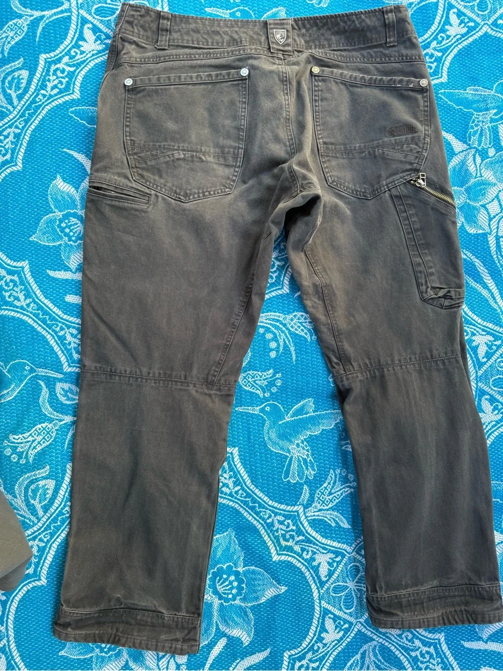 KUHL The Law Pants 36x30 Mens Heavyweight Canvas Double Knee Work Grey